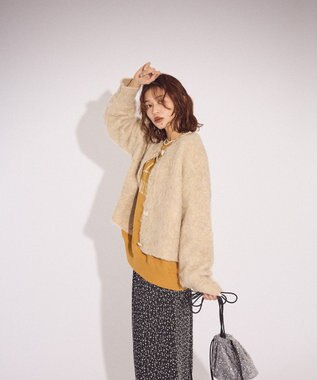 Green Parks 起毛シャギーカーディガン Light Beige