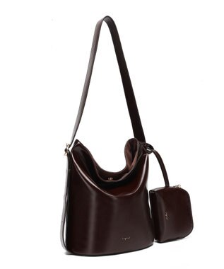 style code 【Ungrid/アングリッド】　ポーチチャーム付　バックルベルトバケットバッグ／500mlペットボトル収納可能 ブラウン