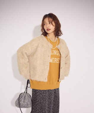 Green Parks 起毛シャギーカーディガン Light Beige