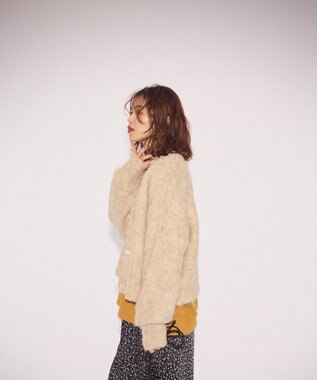 Green Parks 起毛シャギーカーディガン Light Beige