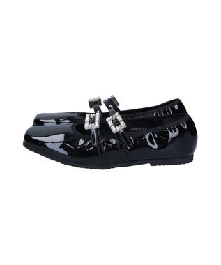 Bridget Birkin 【PARADIS COULEUR】ビジューバックルダブルストラップバレエ ブラックエナメル