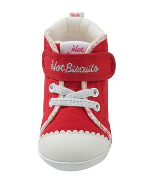 MIKI HOUSE HOT BISCUITS 【11.5-13.5cm】 小花柄 パイピング ファーストベビーシューズ 赤