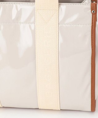 LA BAGAGERIE ソフトエナメル　ロゴテープトートバッグ　Lサイズ アイボリー