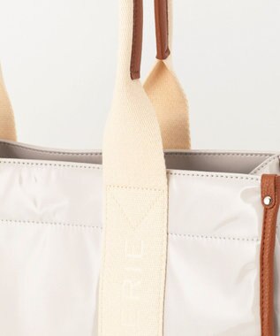 LA BAGAGERIE ソフトエナメル　ロゴテープトートバッグ　Lサイズ アイボリー