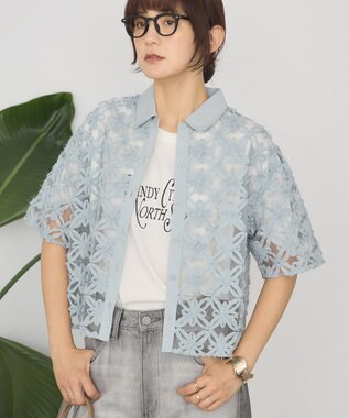 AMERICAN HOLIC アートレース半袖シャツ Grayish Khaki