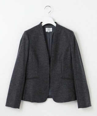 J.PRESS LADIES 【セットアップ対応】コンパクトジャージー ノーカラー ジャケット グレー系