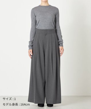 NAVE 【Nave・洗える】2WAYツイル ワイドパンツ ライトグレー系