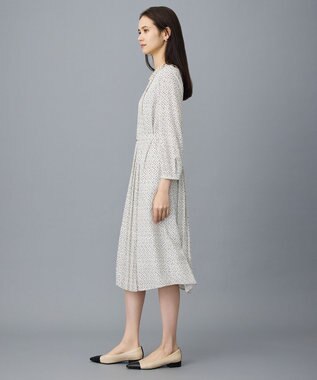 自由区 L 【19号サイズまで展開】ライトサテン ワンピース [新色]ベージュ×ブラック