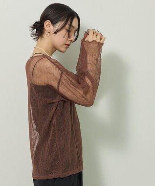 Green Parks シアークラッシュプルオーバー Brown