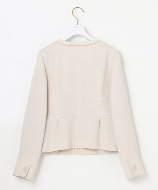 ANY SIS 【セットアップ対応】リップルボーダー ノーカラー ジャケット シャンブレーベージュ