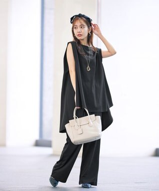 Tiaclasse 【洗える】カットツイルセットアップ（2点セット） ブラック