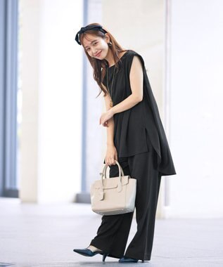 Tiaclasse 【洗える】カットツイルセットアップ（2点セット） ブラック