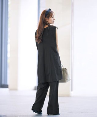 Tiaclasse 【洗える】カットツイルセットアップ（2点セット） ブラック