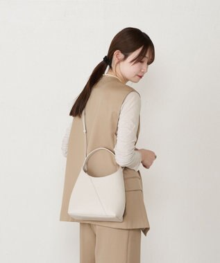 russet スムースレザー2WAYミニトートバッグ(CE-1676) Ivory