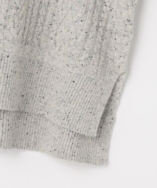 J.PRESS LADIES NEP クルーネック ケーブルニット ライトグレー系