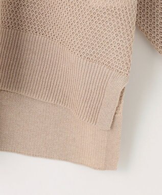 UNFILO 【洗える】リネンリンクスメッシュ　プルオーバー ベージュ