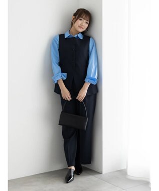 Te chichi 2タックワイドパンツ【AOYAMA FASHION ASSOCIATION × Te chichi】 ネイビー