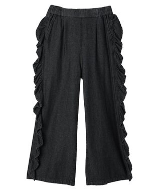 Green Parks ■ＥＳＣＡＲ　デニムサイドラッフルパンツ Black