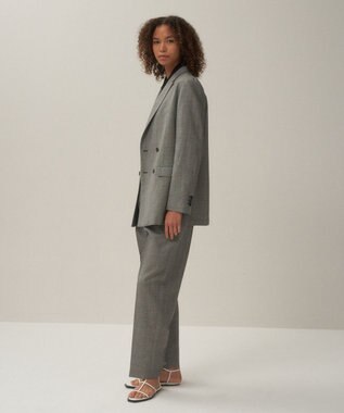 ATON WOOL LINEN SHARKSKIN | ダブルジャケット GRAY