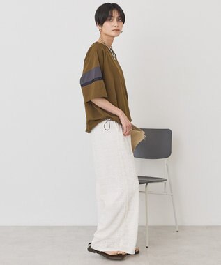 AMERICAN HOLIC 異素材ラインプルオーバー Brown