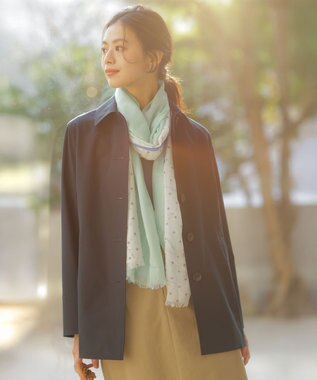 J.PRESS LADIES ドライストレッチ ショート ステンカラー コート ネイビー系