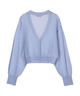 earth music&ecology シアーラメＶネックカーディガン Lavender