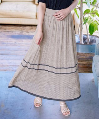 Tiaclasse クロシェ編み配色ニットスカート