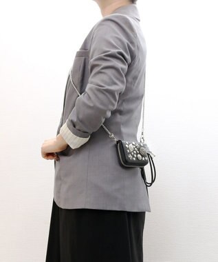 UNBILLION ペルケ perche / マルチスタッズジャバラチャームウォレットショルダー ブラック