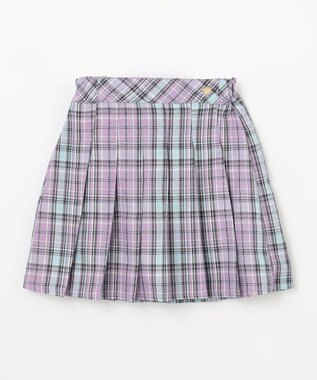 ANY KIDS ラメチェックプリーツスカパン ラベンダー系