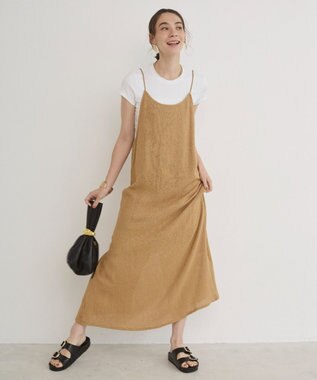 WEGO 【ANGIE VINTAGE】メッシュキャミワンピース ベージュ
