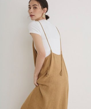 WEGO 【ANGIE VINTAGE】メッシュキャミワンピース ベージュ