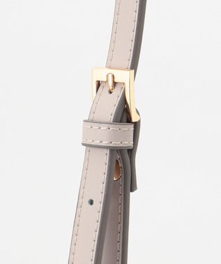 自由区 レザーバックルスマホポシェット ベージュ系