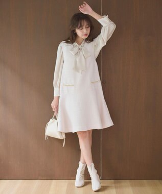 Feroux ツイードジャンパースカート アイボリー系