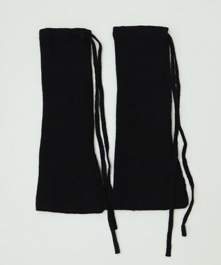 WEGO レースアップデザインニットレッグカバー ブラック