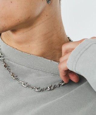 WEGO 【ユニセックス着用ITEM】ブリーチレイヤードグラフィックT（LS） グレー