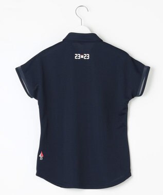 23区GOLF 【WOMEN】エイトロックカノコ カラーポロシャツ ネイビー系