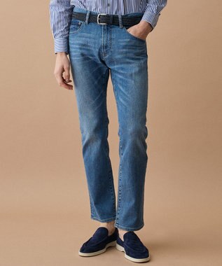 JOSEPH ABBOUD 【JAPANファブリック/ストレッチ/軽量】ライトオンス ストレッチ デニム パンツ サックスブルー系