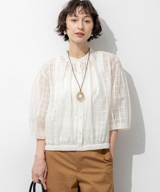 23区 【先行予約】シャドーシアーチェック 2WAY ブラウス