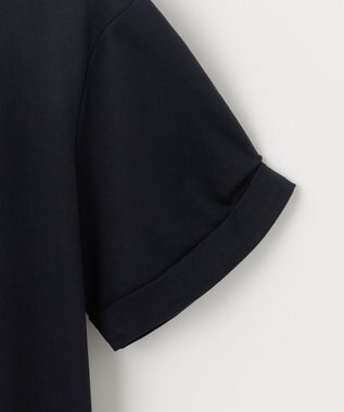 J.PRESS LADIES 【接触冷感・UVケア】コンパクトコットンスムース バンドカラー ワンピース ネイビー系