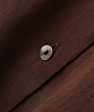 YECCA VECCA ドライタッチシアーバンドカラーシャツ Brown