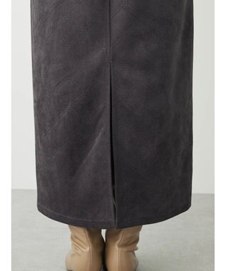 Green Parks ・ＥＬＥＮＣＡＲＥ　ＤＵＥ　エンボスナロースカート Charcoal Gray