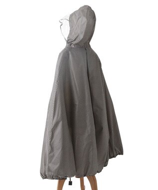 MOONBAT FLAT PURE サイクル レインポンチョ チェック 自転車 収納袋付き ブラック