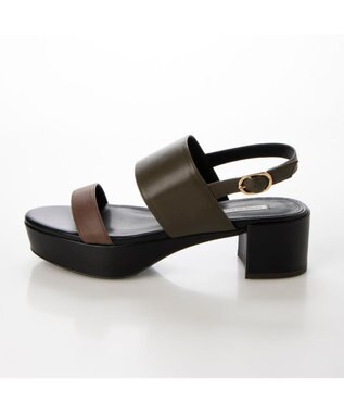 MODE ET JACOMO <MODE ET JACOMO>厚底ダブルベルトサンダル カーキコンビ