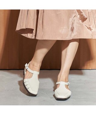 ing <ing>【WEB限定】Tストラップデザインシューズ アイボリー