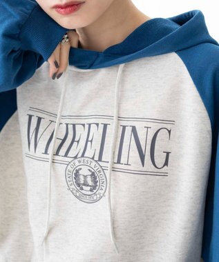 WEGO ラグランショートパーカー ブルー