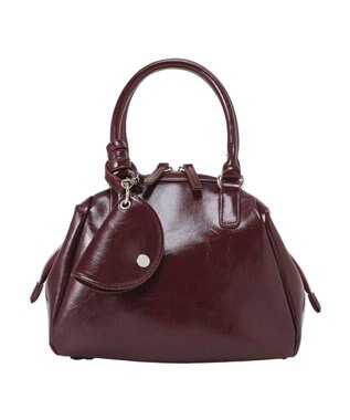 earth music&ecology キーチャーム付フレームボストンバッグ Bordeaux