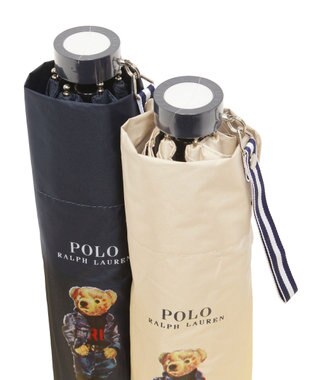 MOONBAT 【遮熱・遮光】POLO RALPH LAUREN(ポロ ラルフローレン)CORE DENIM BEAR ポロベア 晴雨兼用 雨傘  折りたたみ傘 ベージュ