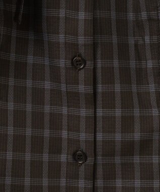 earth music&ecology フリルチェックブラウス Dark Brown