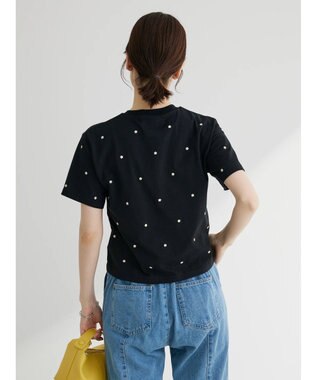 Green Parks ・Ｄｏｕｂｌｅ　Ｆｌａｇｓ　フラワー刺繍Ｔシャツ Black