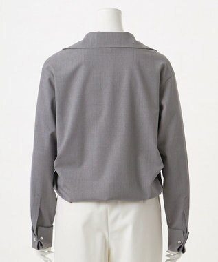 23区 L 【エステータ】ウールシルクギャバジン テーラードブラウス ライトグレー系